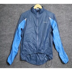 Cadence Jacket Women Large Blue Light Weight Nylon Cycling Full Zip Biking